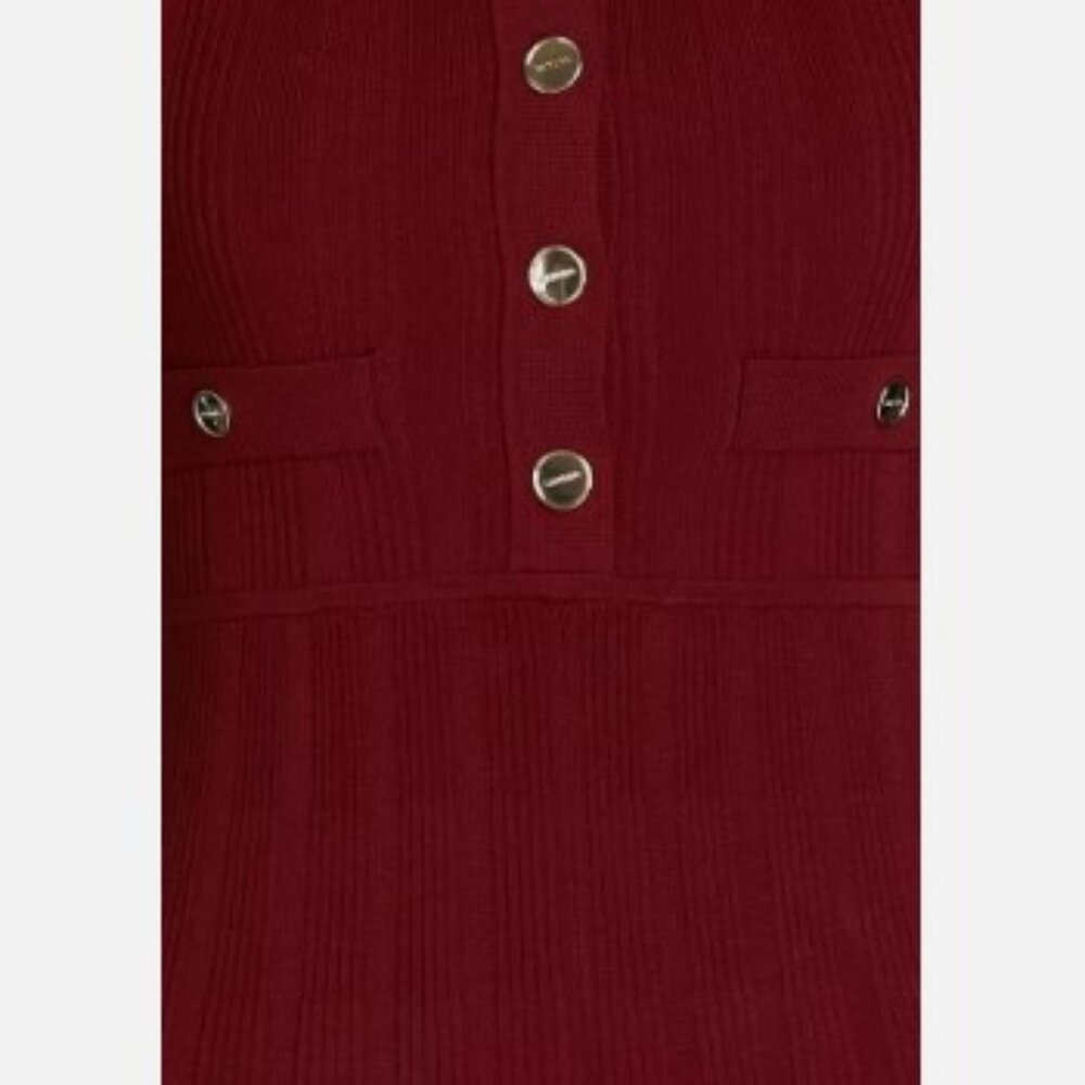 Sandro Burgundy Mini Dress - Picture 6 of 16